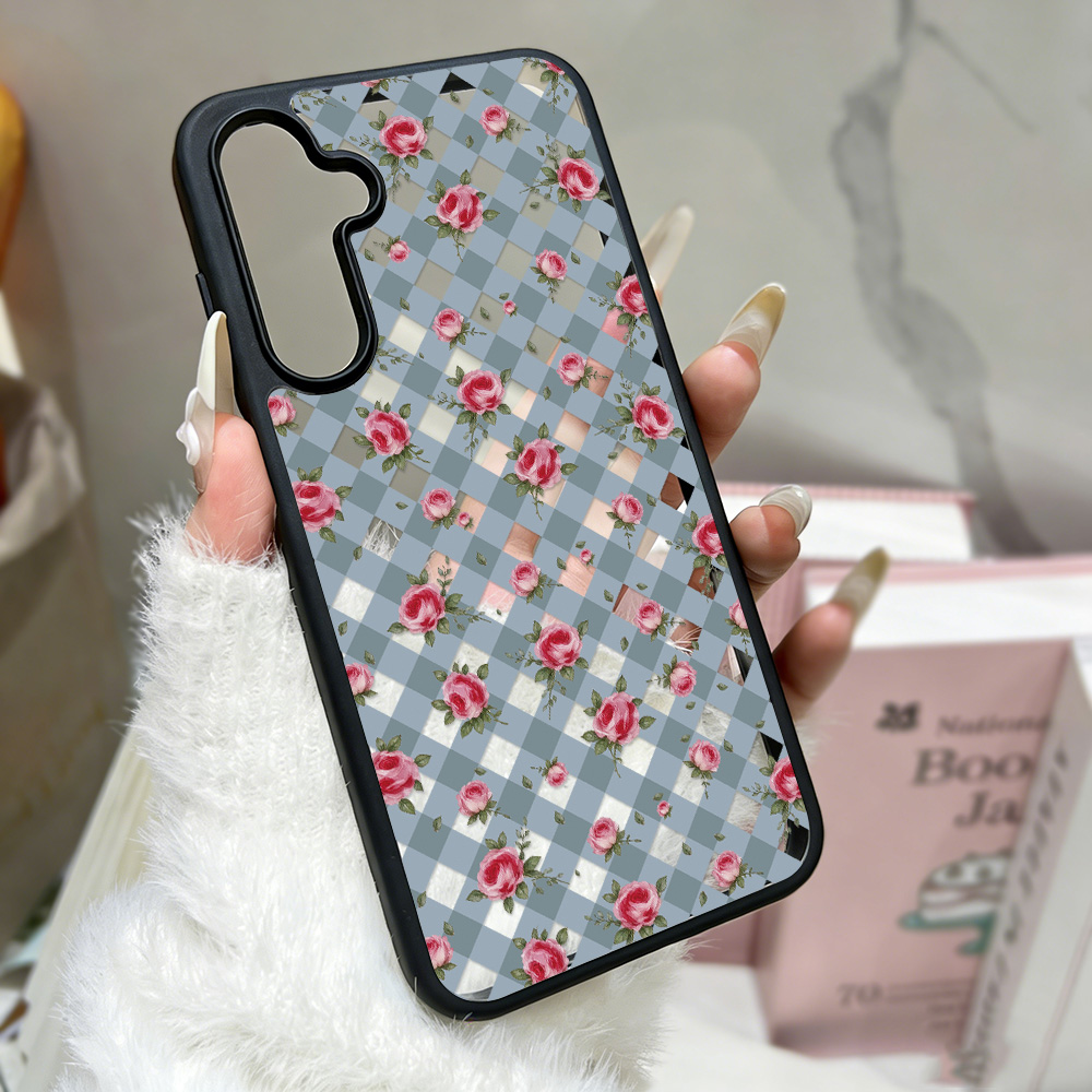 Samsung Galaxy S24 - Cottagecore Rose Gingham Phone Case For