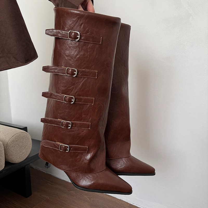 New Autumn Winter Pointed Toe  - đánh giá và giá Leather Classic Strap