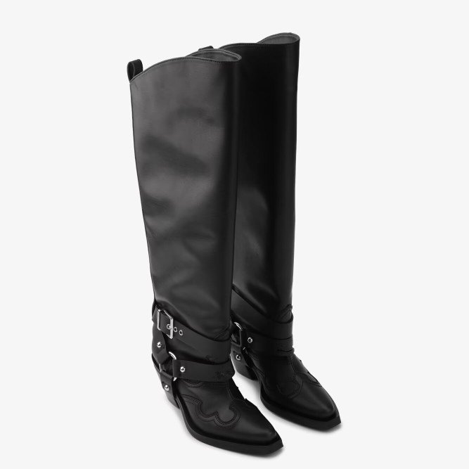 Women's Black Leather Knee Hig - đánh giá và giá Leather Classic Strap
